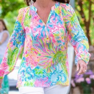 LILY PULITZER SILK BLOUSE M